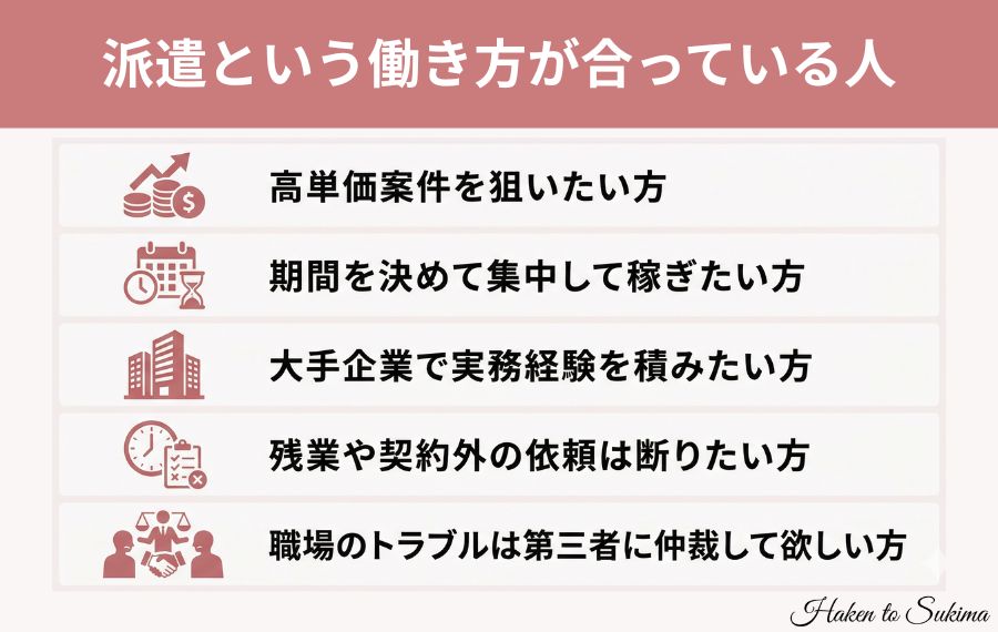 派遣という働き方が合っている人