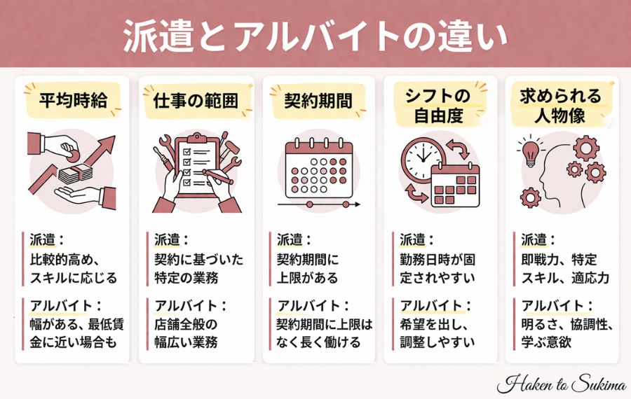 派遣とアルバイトの違い