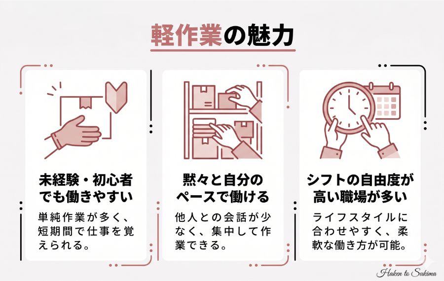 軽作業で働くことのメリットと魅力