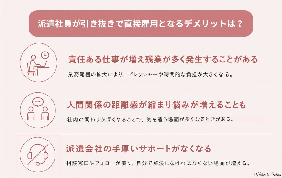 派遣社員が引き抜きで直接雇用となるデメリット