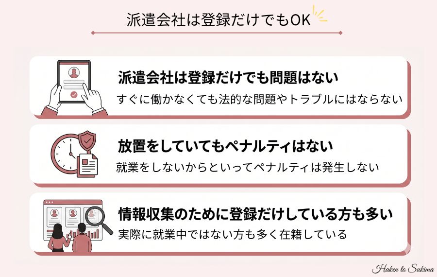 派遣会社は登録だけでもOK