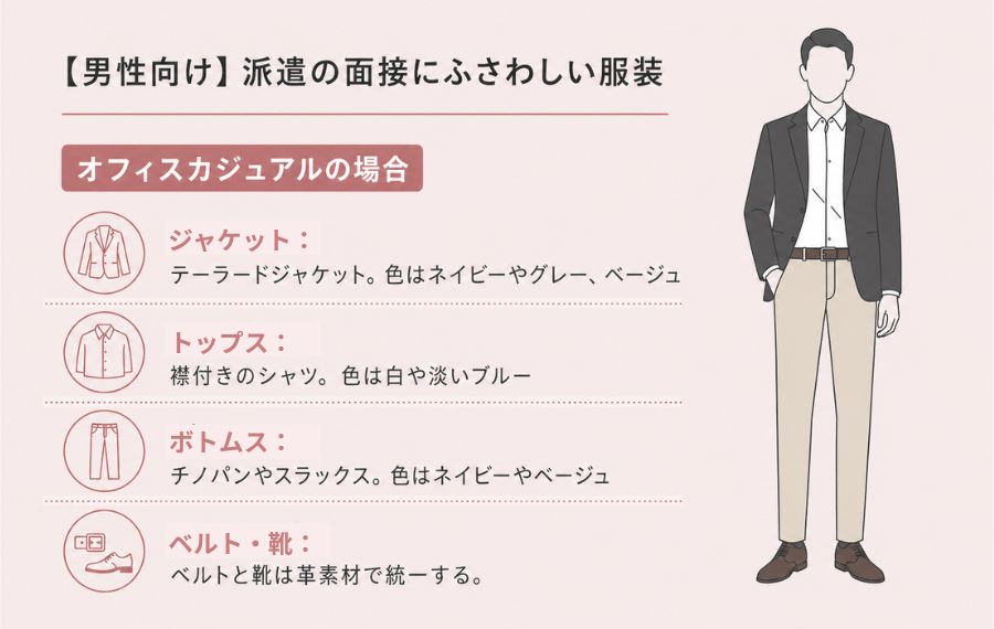 男性向けオフィスカジュアルで臨む場合の服装