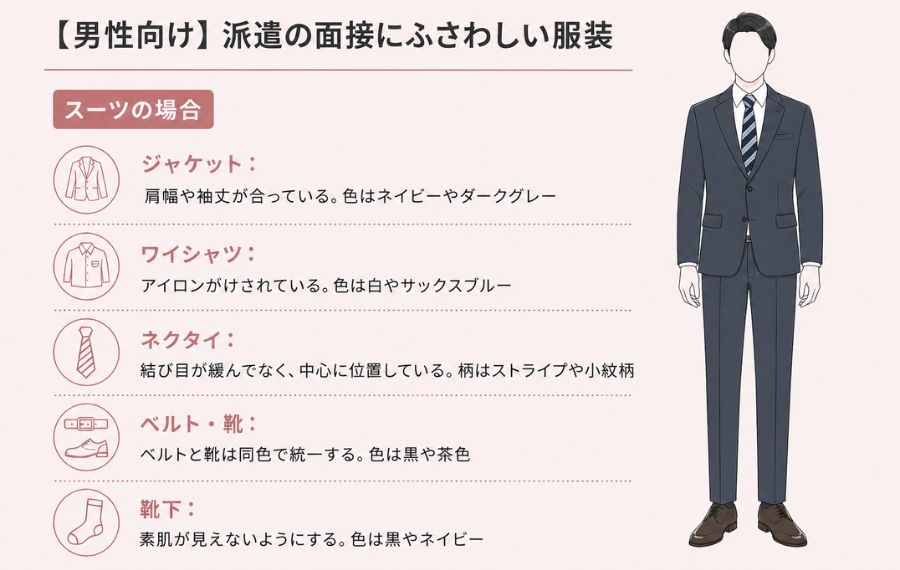 男性向けスーツで臨む場合の服装