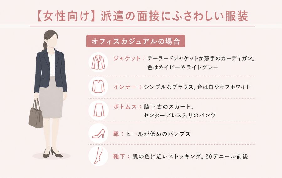 女性向けオフィスカジュアルで臨む場合の服装